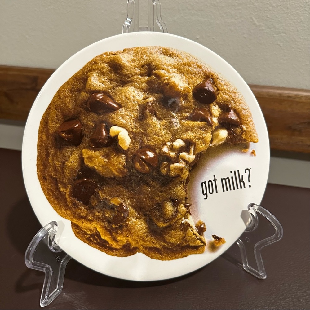 Vintage 1999 Got Milk? Ceramic Chocolate Chip Cookie Plate At Home International
